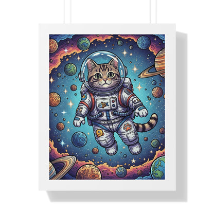Astronaut Cat - Framed Poster