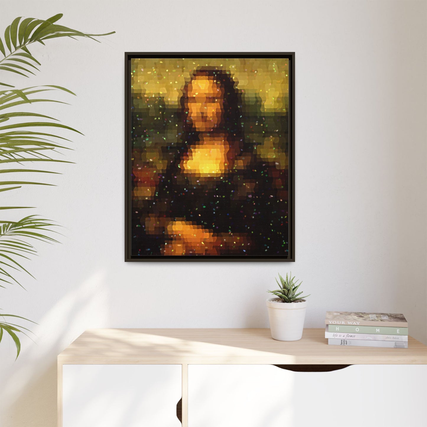 Pixel Muse — Silent Smile - Framed Canvas