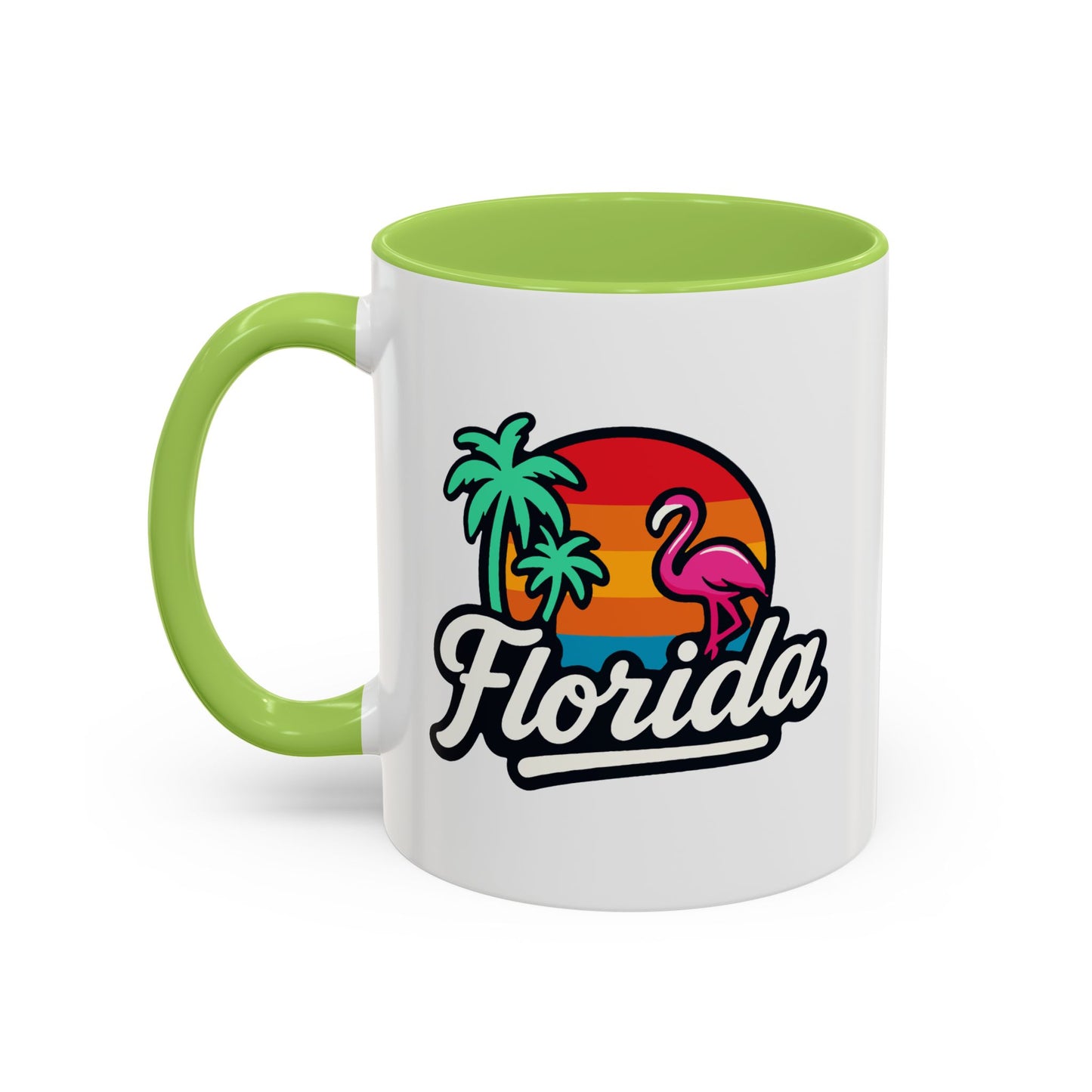 Florida Sunset Palm - Color Accent Mug