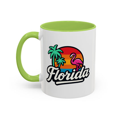 Florida Sunset Palm - Color Accent Mug