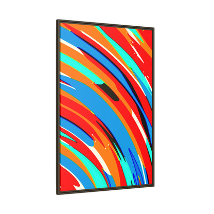 Abstract Rainbow Swirl Arc - Framed Canvas