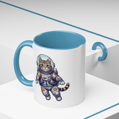 Astronaut Cat - Color Accent Mug