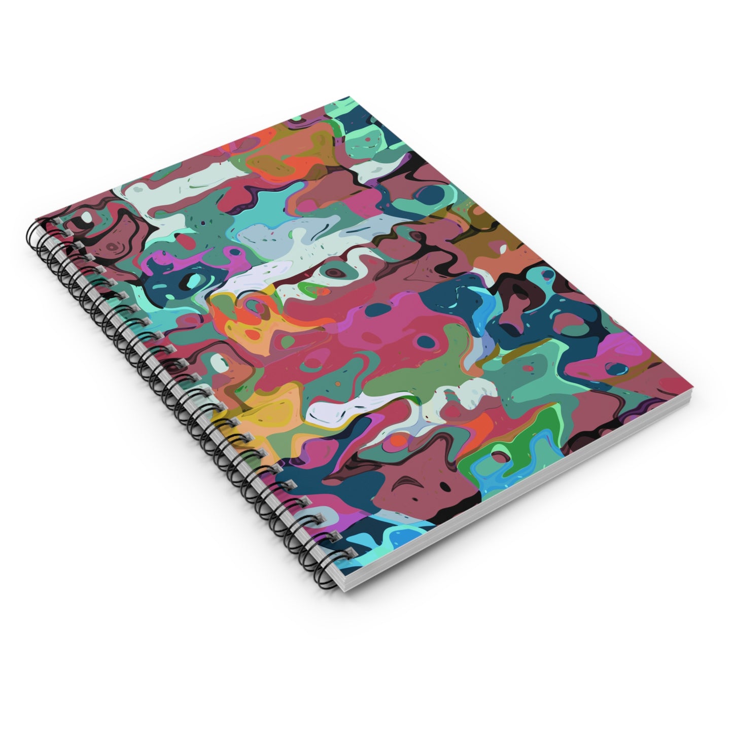 Colorful Abstract Marble - Spiral Notebook
