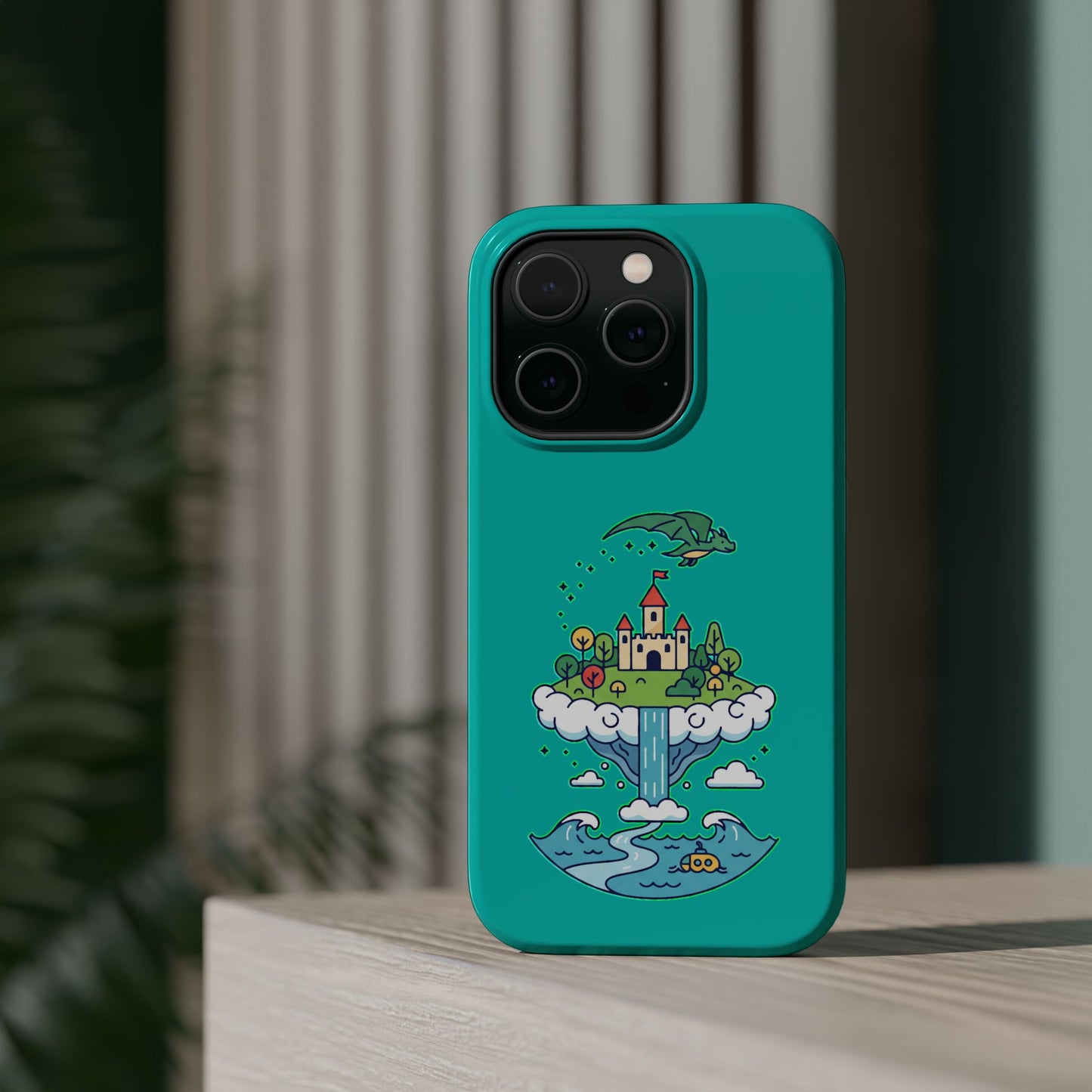 Floating Castle Dragon - Magical Fantasy Island - Magnetic Phone Case
