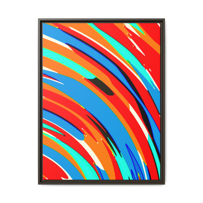 Abstract Rainbow Swirl Arc - Framed Canvas