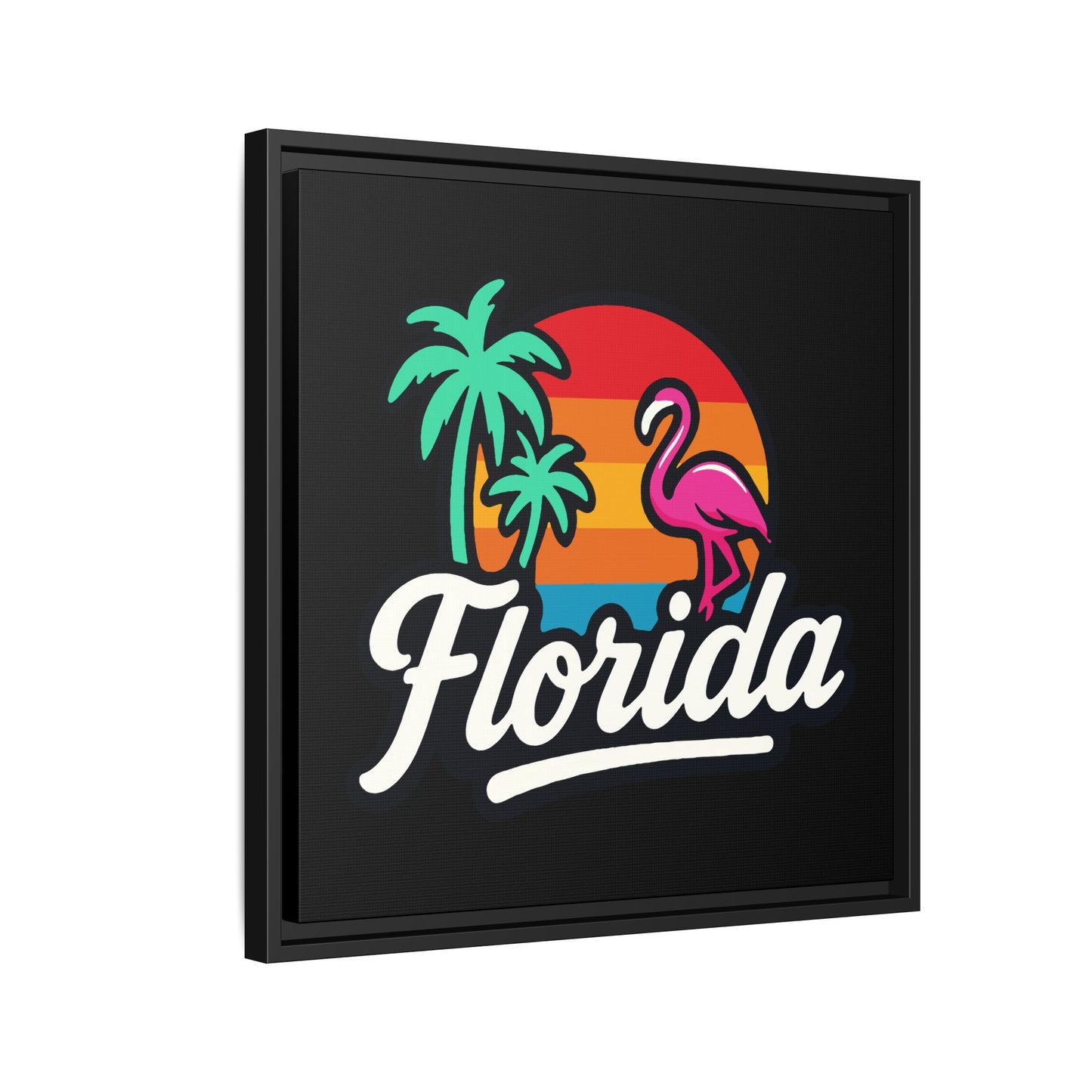 Florida Sunset Palm - Framed Canvas