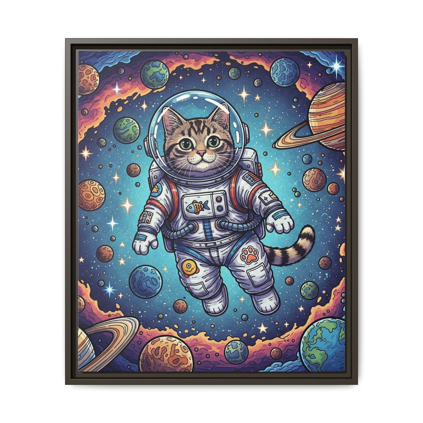 Astronaut Cat - Framed Canvas