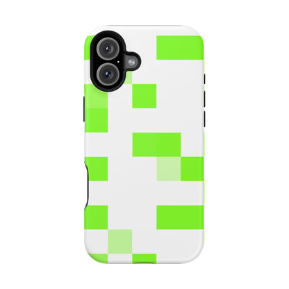Lime Green Pixel Grid - Magnetic Phone Case