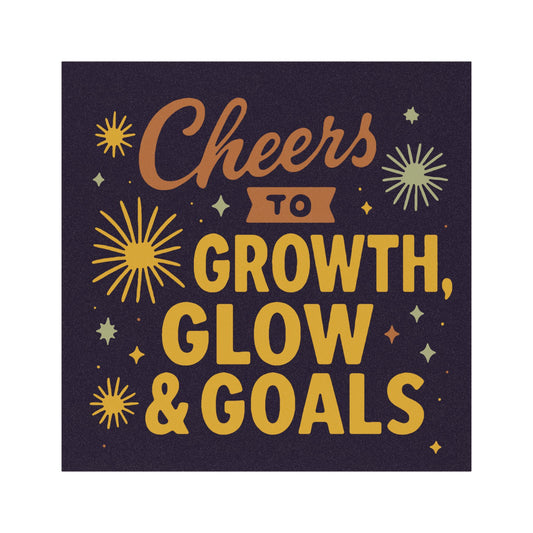 Motivational Car Magnets, Inspirational Decor, Cheers to Growth Glow Goals, Unique Gifts for Drivers, Car Accessories, Positive Vibes