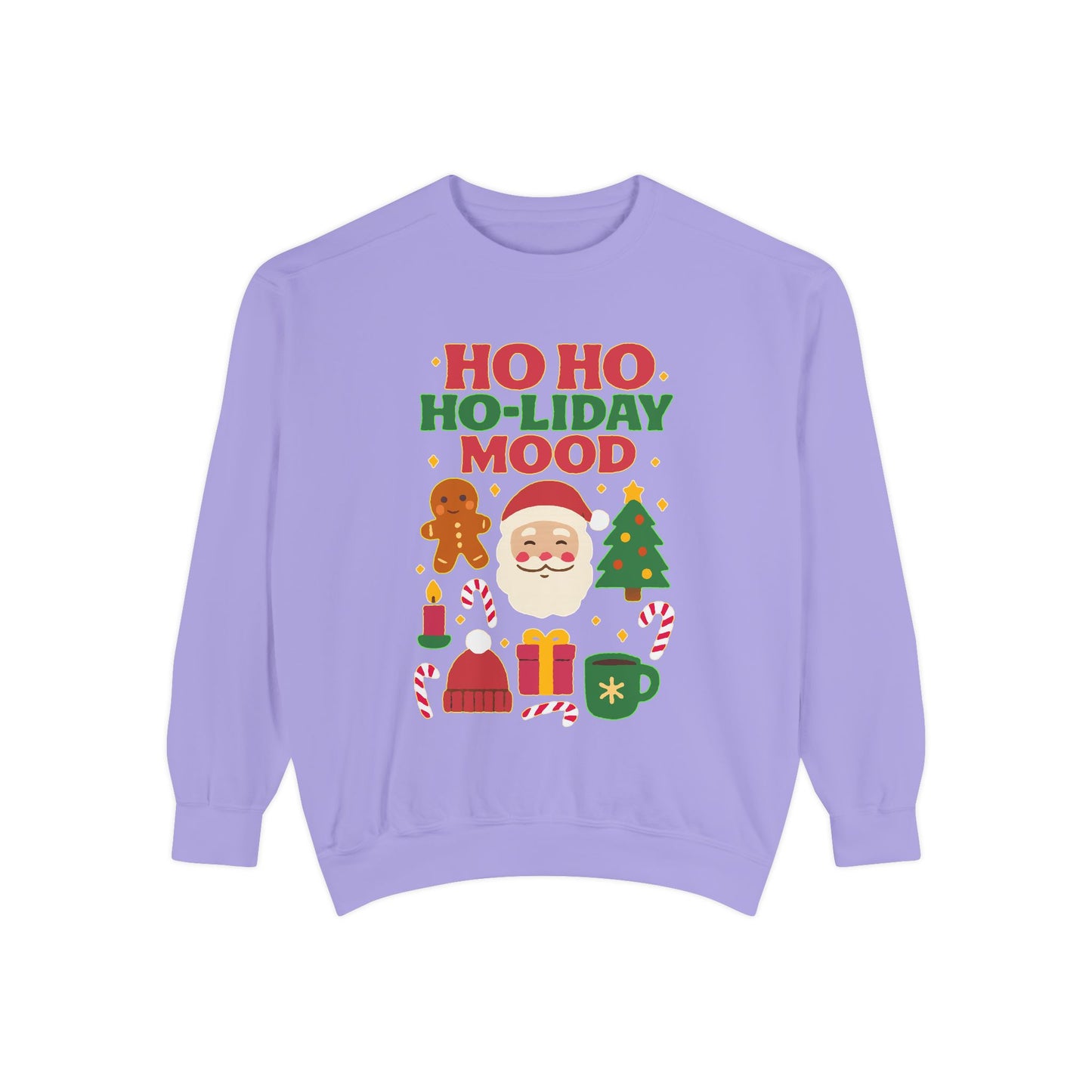 Festive Sweatshirt, Ho Ho Ho-liday Mood, Christmas Gift, Unisex Pullover, Cozy Holiday Wear, Cute Sweater, Winter Apparel