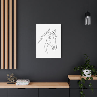 Horse Portrait Sketch - Stretched Canvas