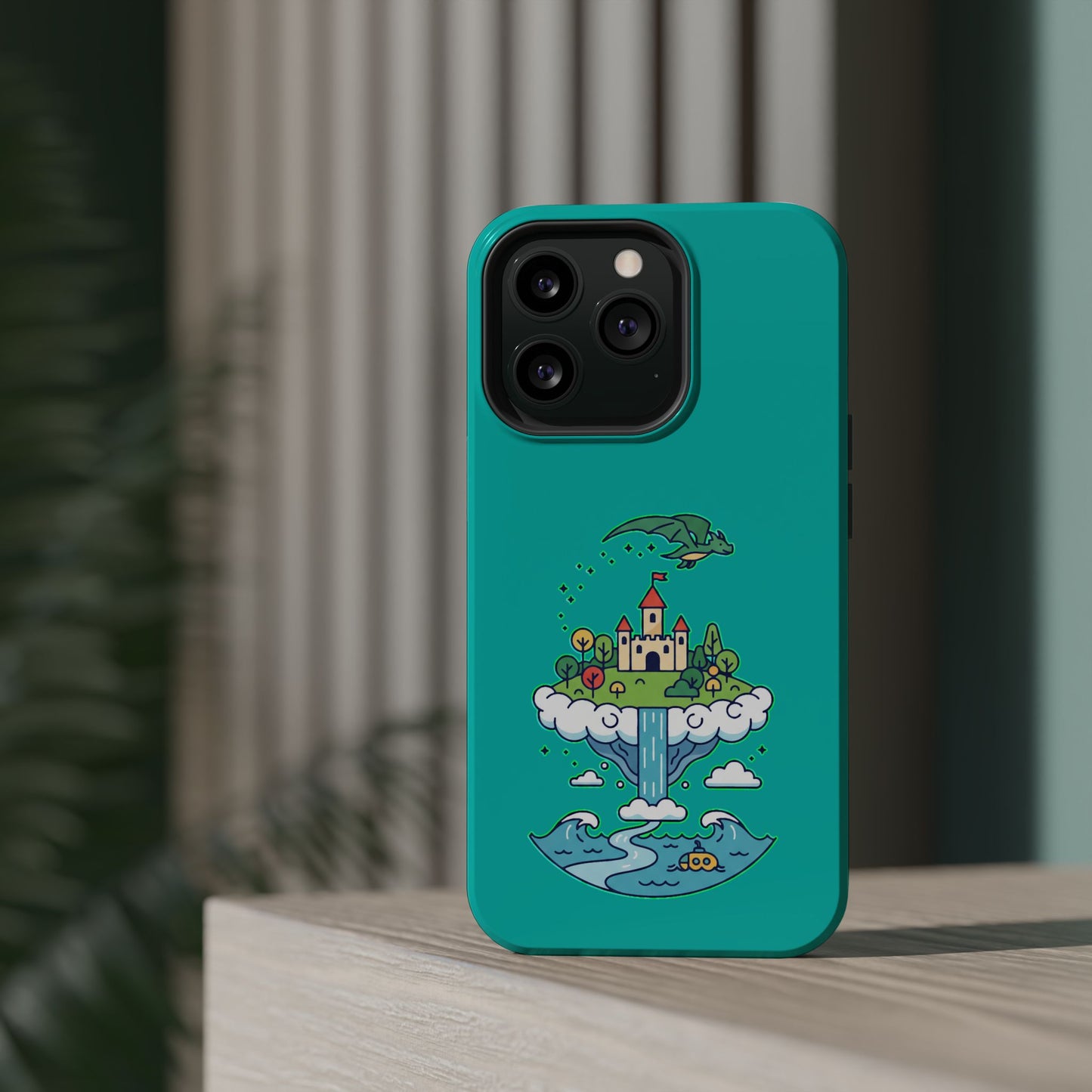 Floating Castle Dragon - Magical Fantasy Island - Magnetic Phone Case