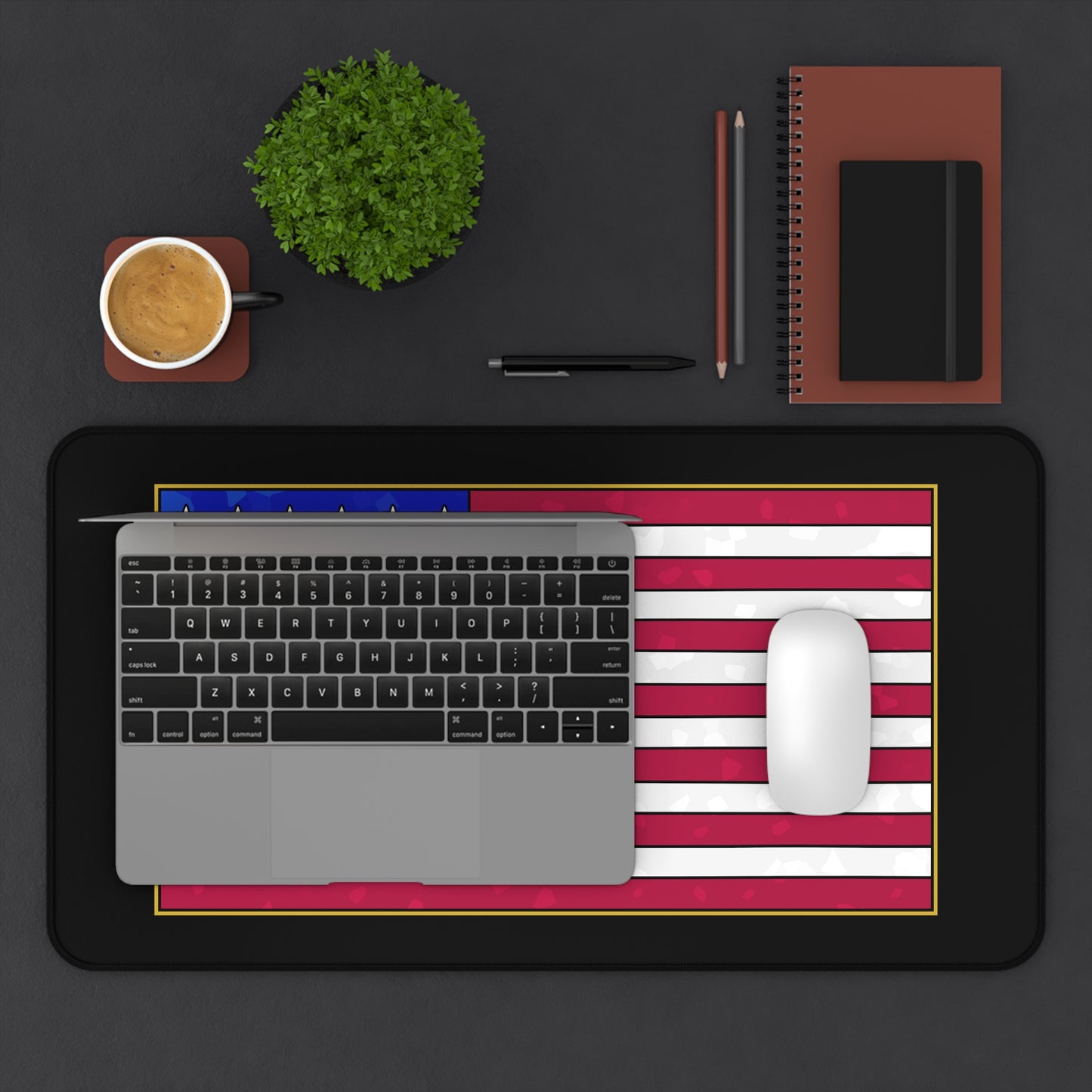 New Glory American Flag (Gold Edge Edition) - Desk Mat