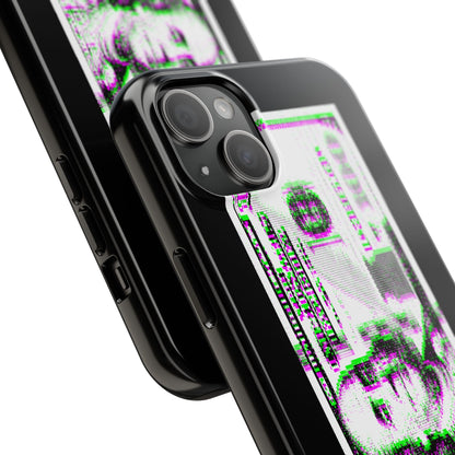 100 Dollars Bill - Green/Magenta Glitch - Phone Case