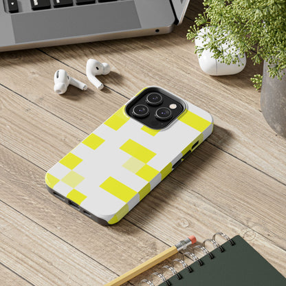 Yellow Pixel Grid -  Phone Case