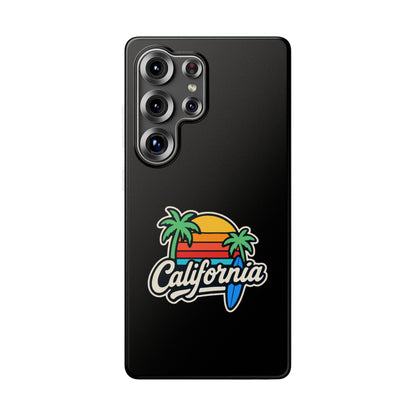 California Sunset Flexi Case, Tropical Phone Cover, Summer Vibe Accessory, Surfer Gift, Personalized Mobile Case