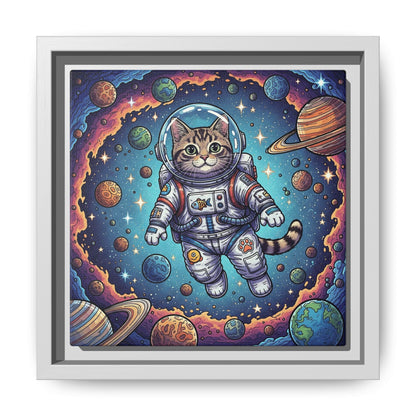 Astronaut Cat - Framed Canvas
