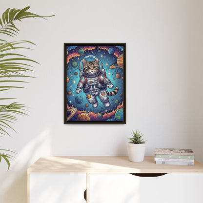 Astronaut Cat - Framed Canvas