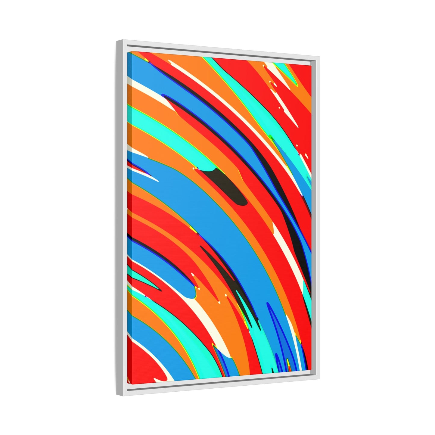 Abstract Rainbow Swirl Arc - Framed Canvas
