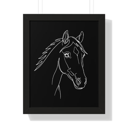 Horse Portrait Sketch - Framed Poster