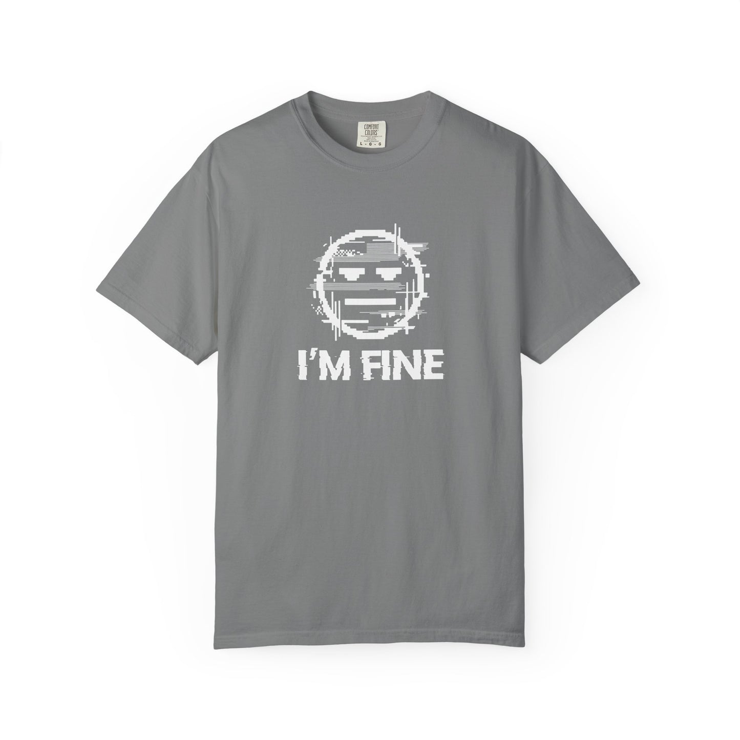I’m Fine Glitched Smiley - T-Shirt