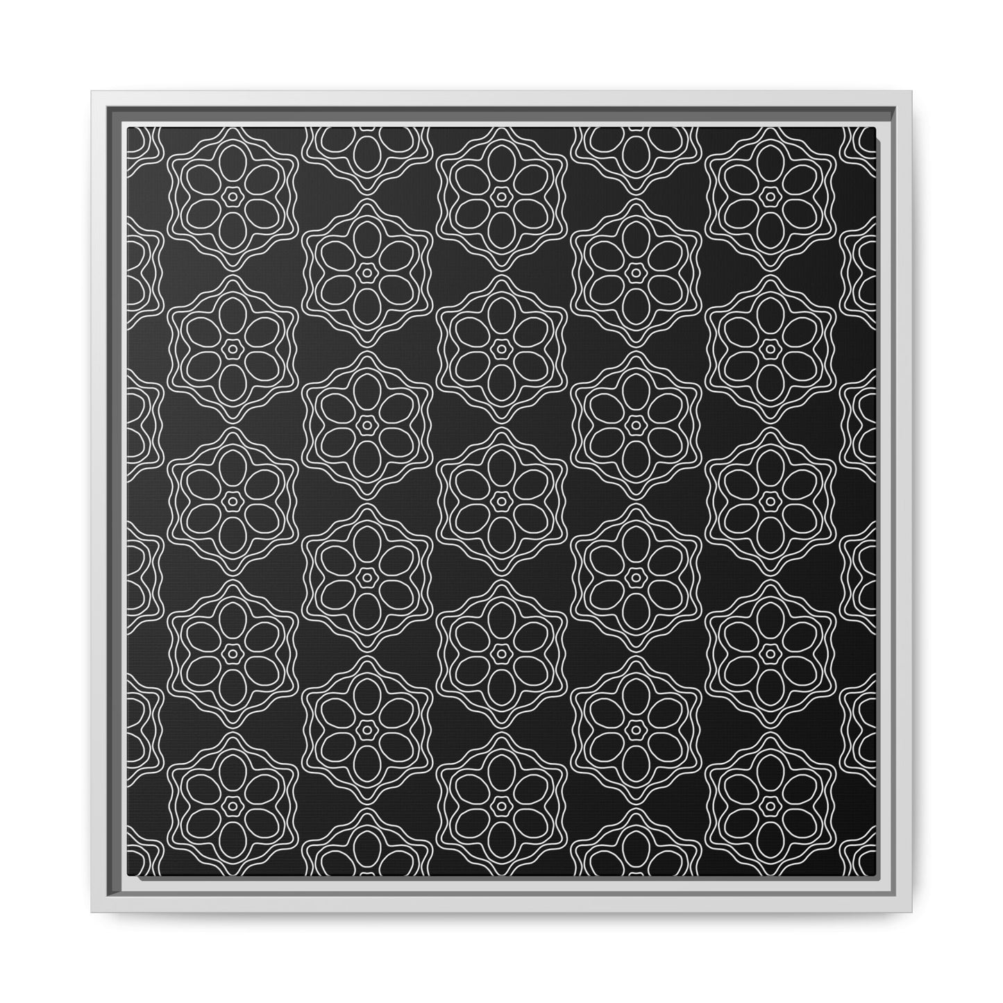 Geometric Sacred Flower - Framed Canvas