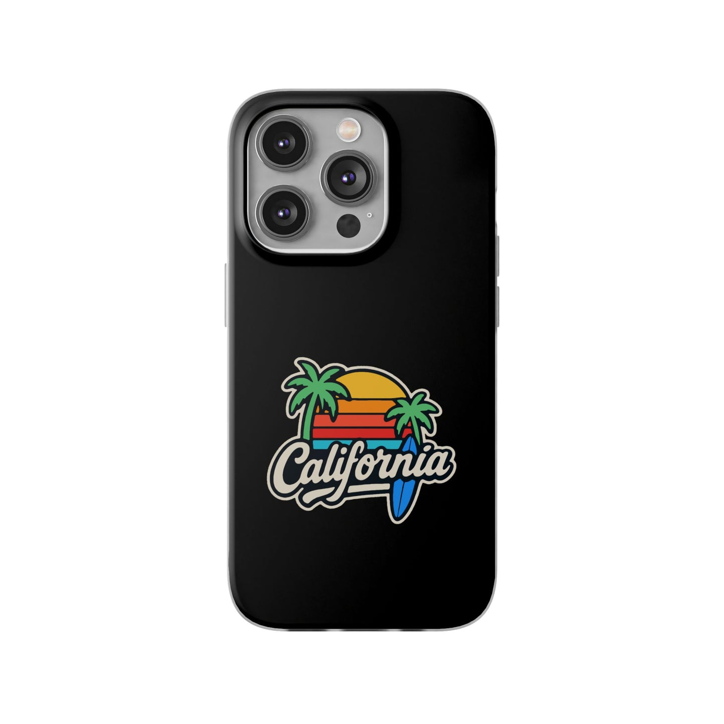 California Sunset Flexi Case, Tropical Phone Cover, Summer Vibe Accessory, Surfer Gift, Personalized Mobile Case