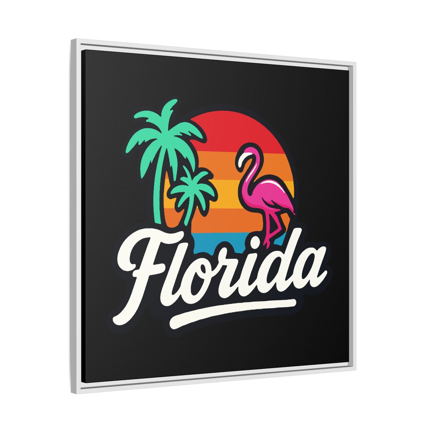 Florida Sunset Palm - Framed Canvas