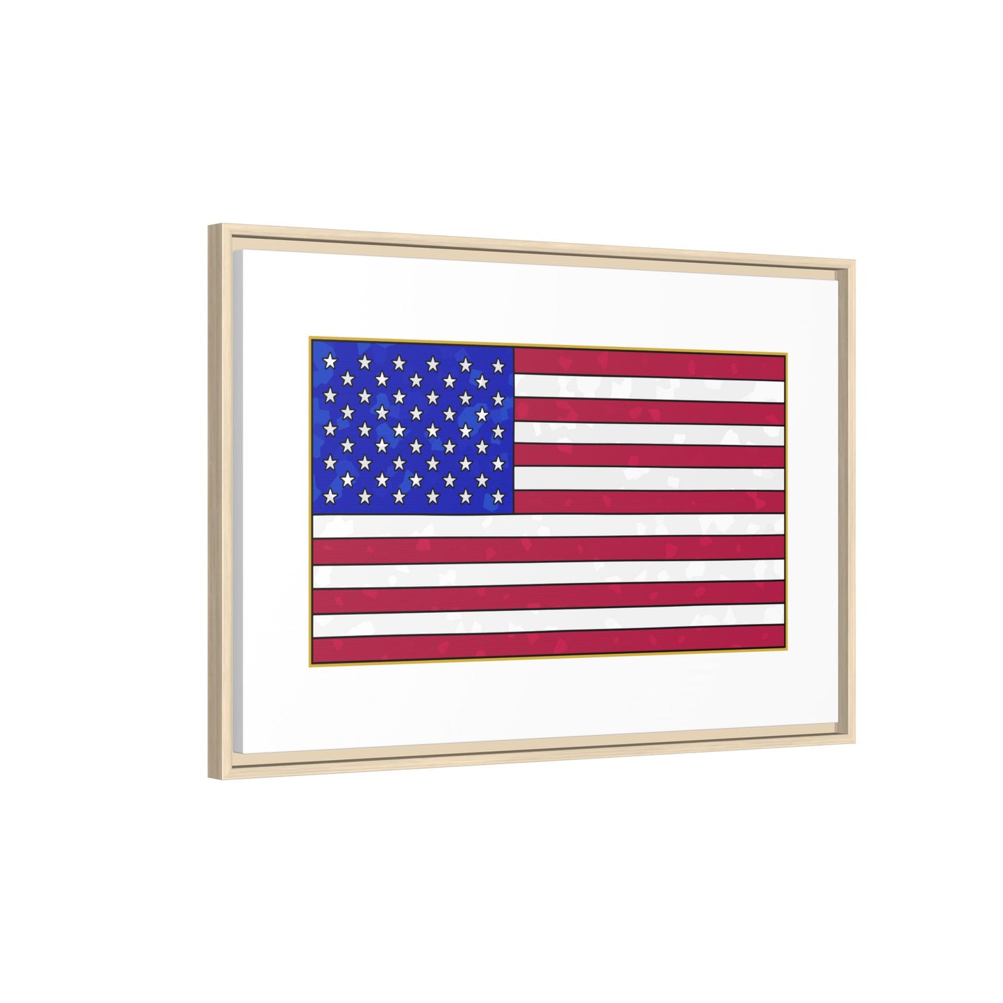 New Glory American Flag (Gold Edge Edition) - Framed Canvas