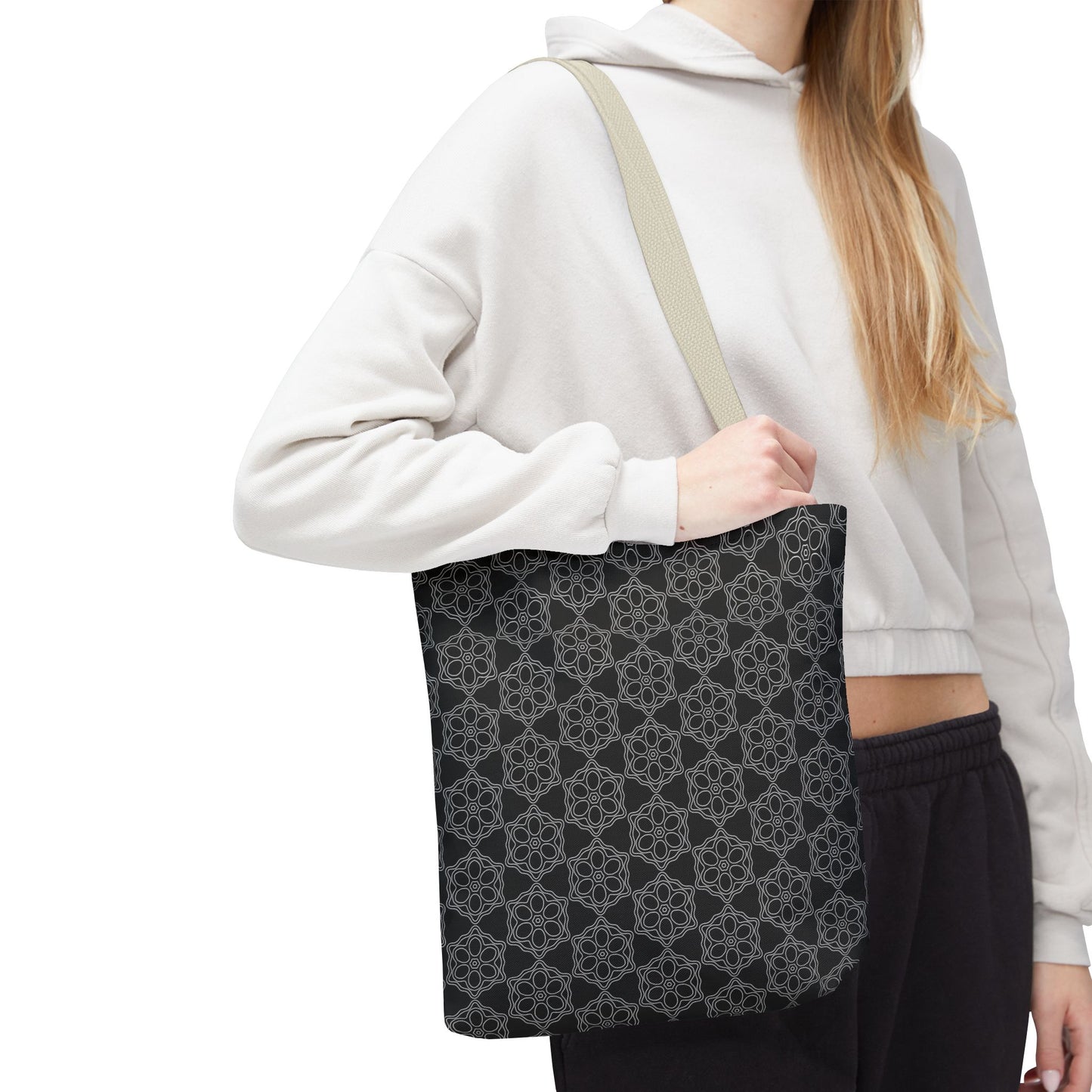 Chic Monochrome Tote Bag, Stylish Shopping, Travel, Everyday Use, Gift, Minimalist Decor