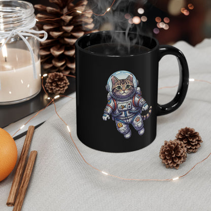 Astronaut Cat - Black Mug