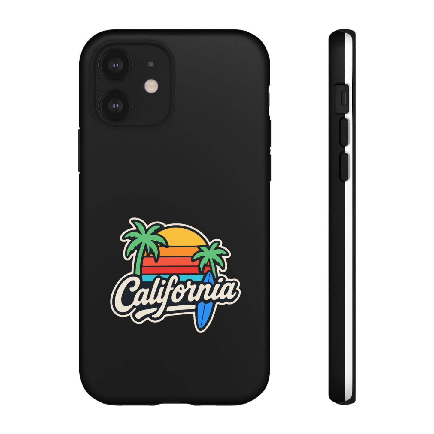 California Sunset Phone Case, Tropical Cell Phone Cover, Beach Lover Gift, Summer Vibes Accessory, Surfing Decor, Personalized Case