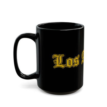 Los Angeles Black Mug - Bold Design, Coffee Lover Gift, Tea Cup, Birthday Present, Urban Home Decor - Golden Edition