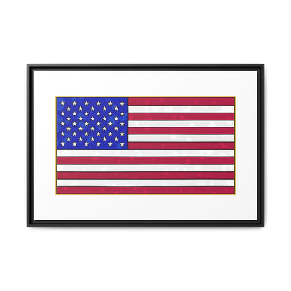 New Glory American Flag (Gold Edge Edition) - Framed Canvas
