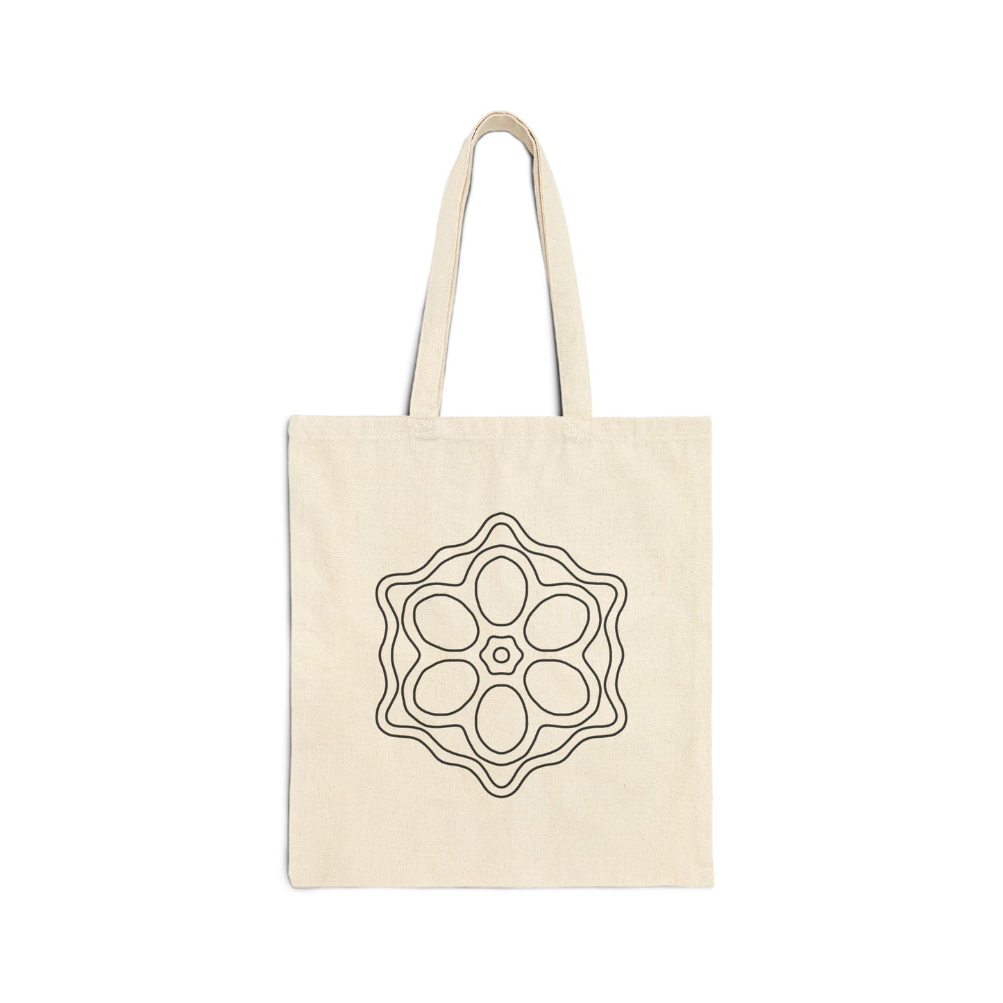 Hand-Drawn Floral Cotton Canvas Tote Bag, Eco-Friendly Shopping Bag, Reusable Grocery Tote, Gift for Garden Lovers, Sustainable Style