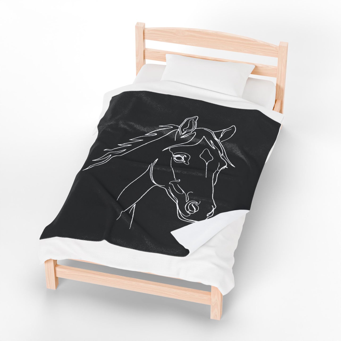 Horse Portrait Sketch - Plush Blanket