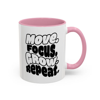 Move. Focus. Grow. Repeat. - Colorful Mug