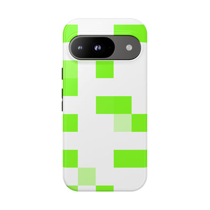 Lime Green Pixel Grid - Phone Case