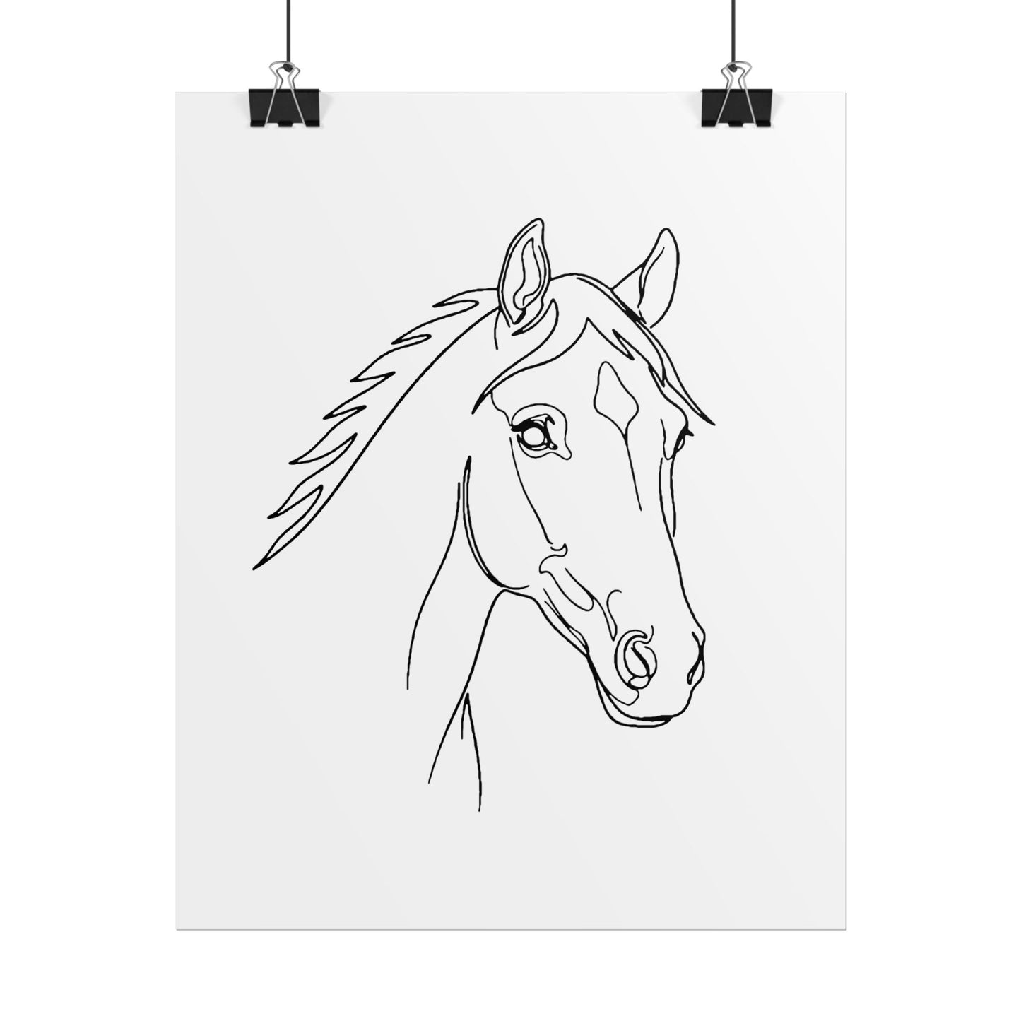 Horse Portrait Sketch - Rolled Poster