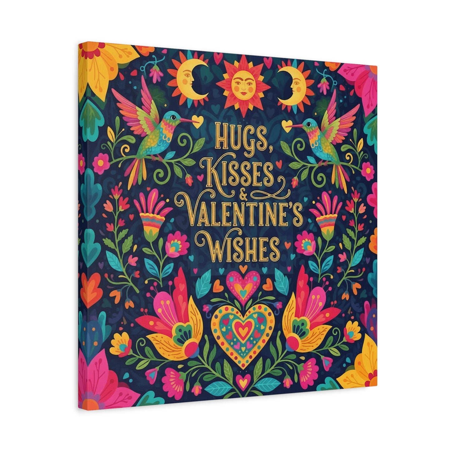 Hugs, Kisses & Valentine's Wishes - Stretched Canvas