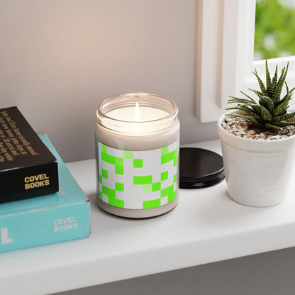 Lime Green Pixel Grid - Scented Candle