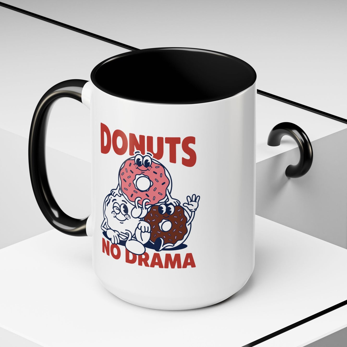Donuts No Drama - Color Accent Mug