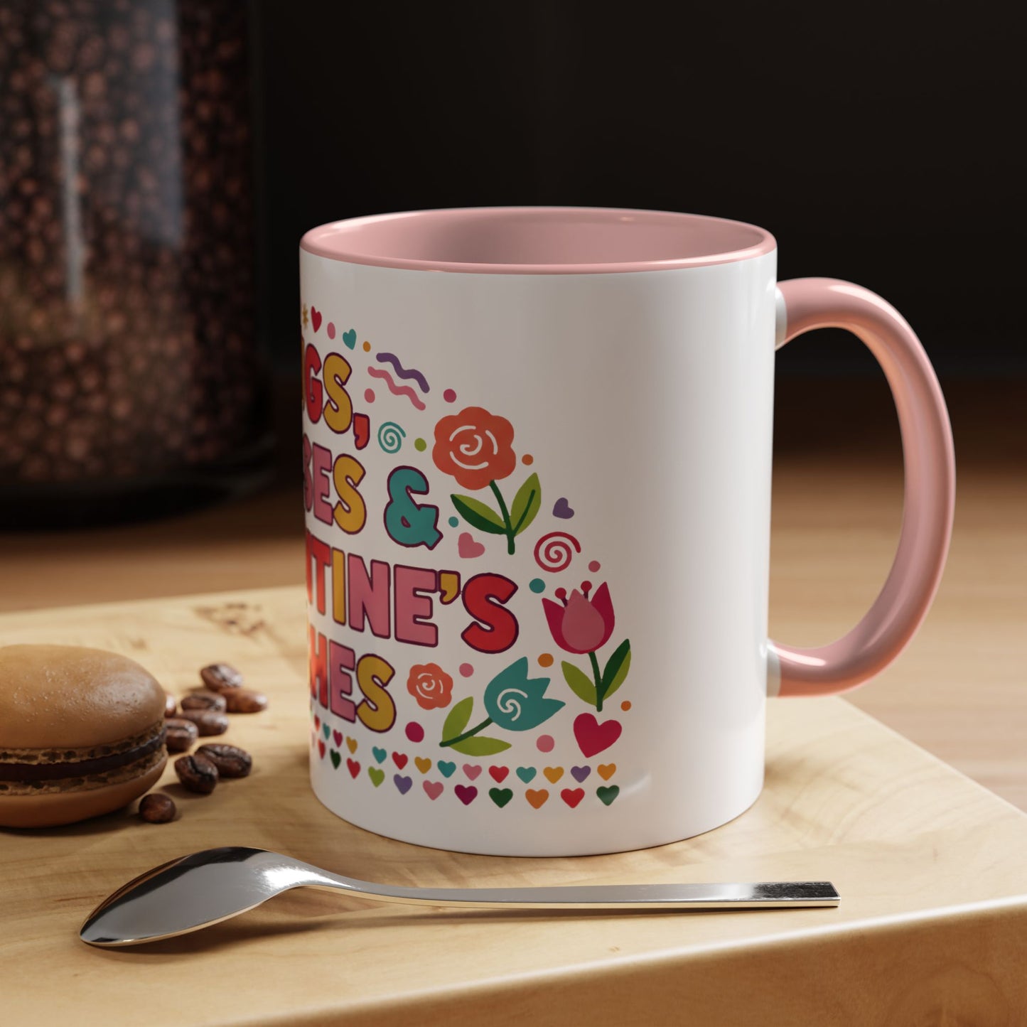 Hugs, Kisses & Valentine’s Wishes - Color Accent Mug