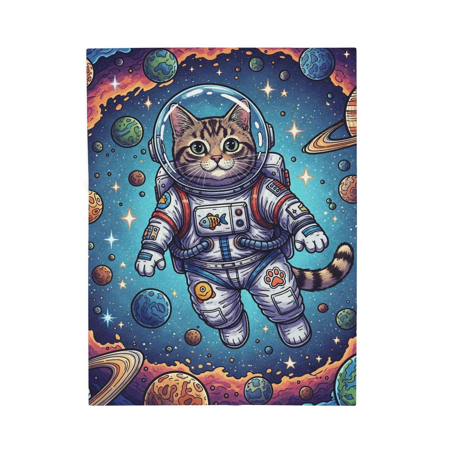 Astronaut Cat - Plush Blanket