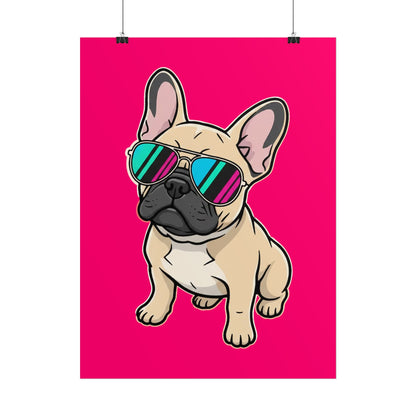 French Bulldog with Sunglasses - Poster