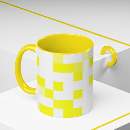 Yellow Pixel Grid - Color Accent Mug
