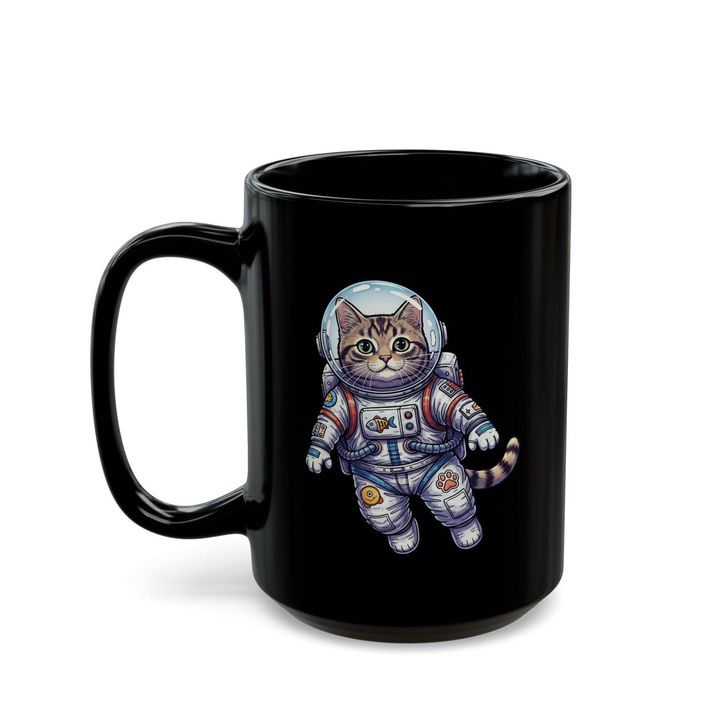 Astronaut Cat - Black Mug