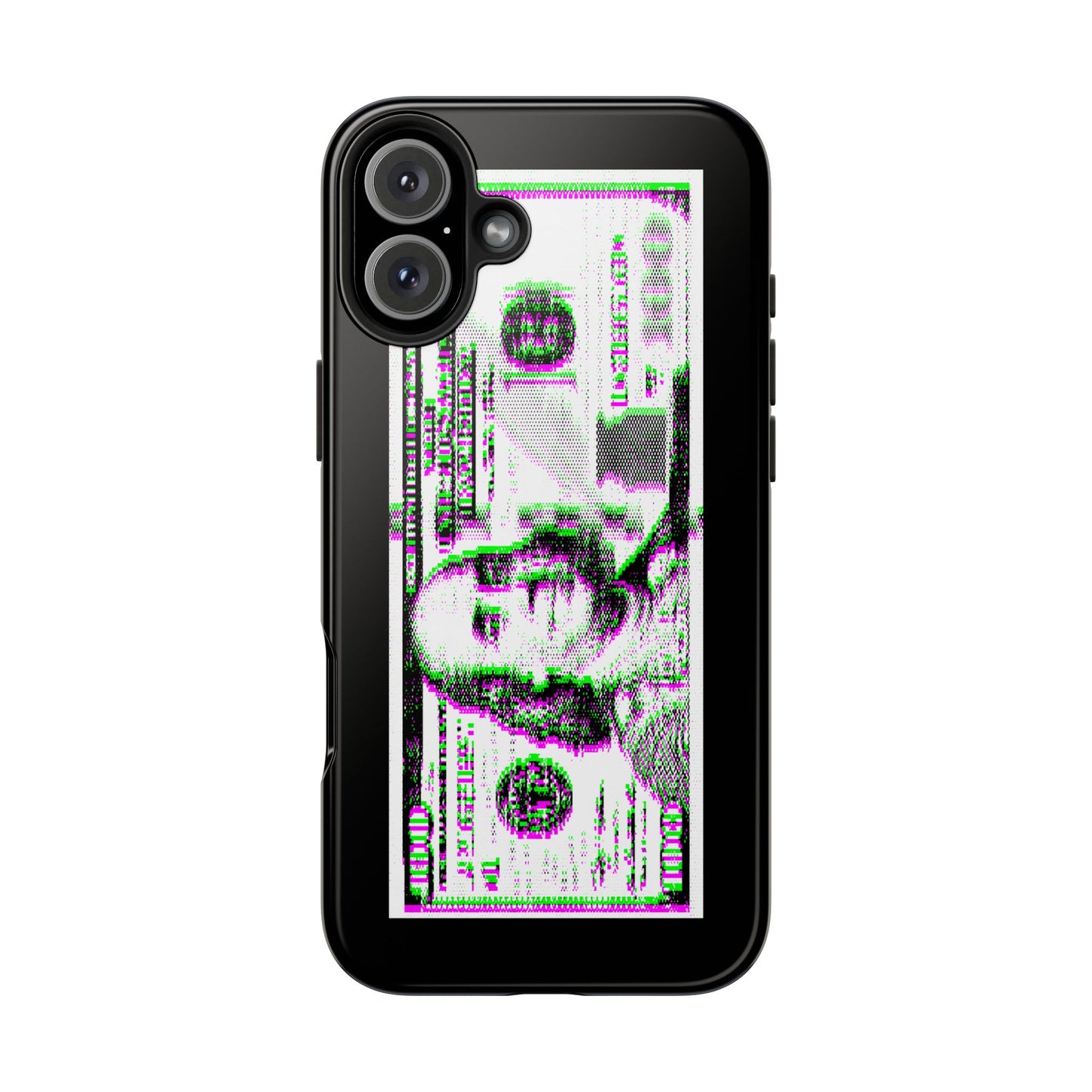 100 Dollars Bill - Green/Magenta Glitch - Phone Case