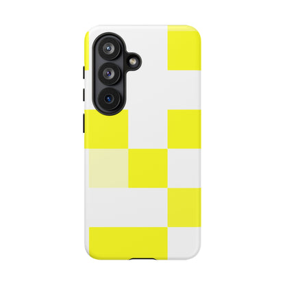 Yellow Pixel Grid - Phone Case