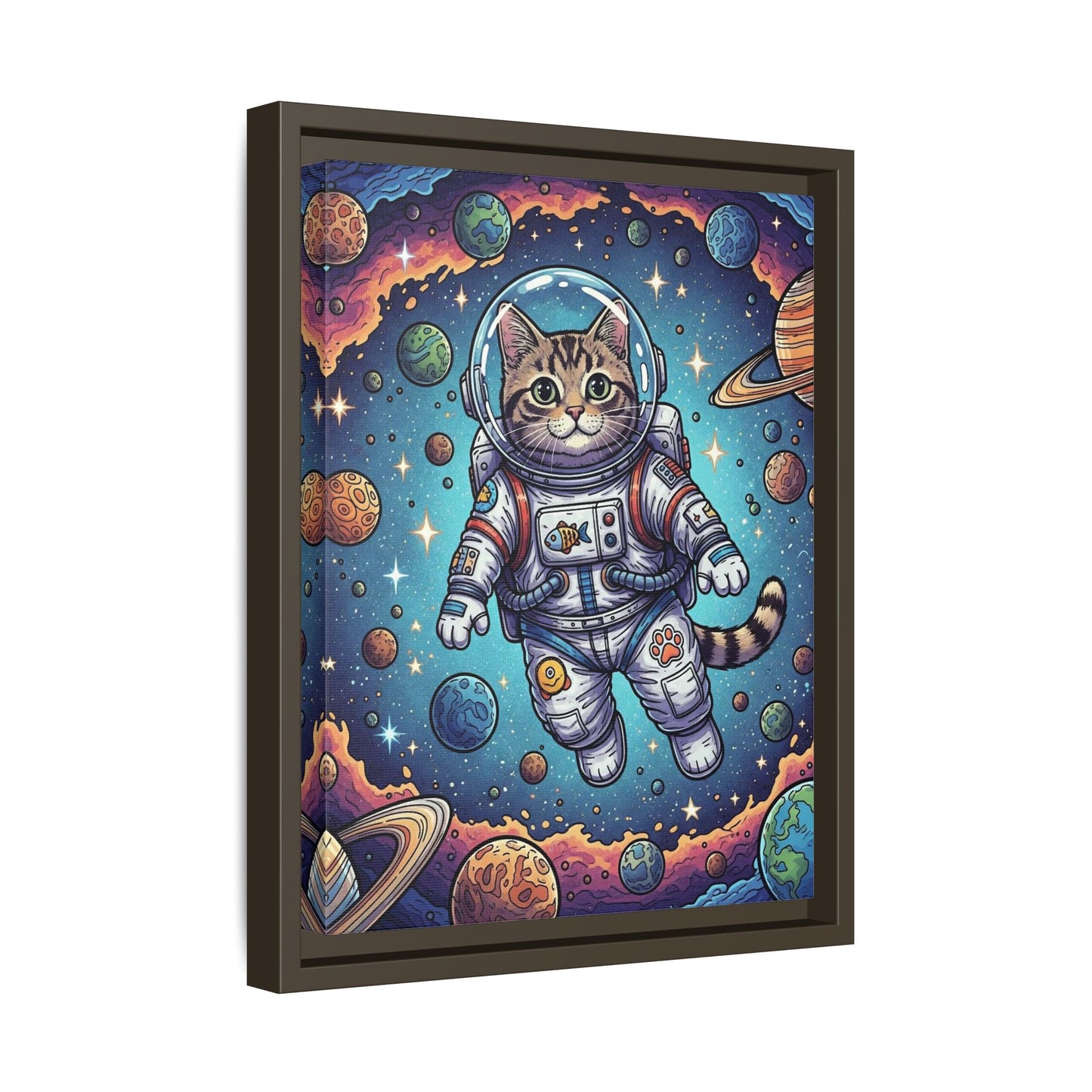 Astronaut Cat - Framed Canvas